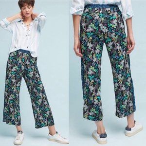 Anthropologie Ettitwa Rousseau Floral High Rise Pants Wide Leg Size S Pockets